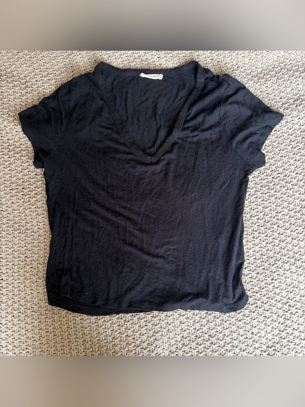 Black V-neck Baby Tee